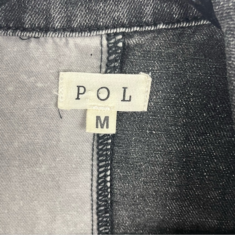 POL Black Wash Corduroy Camo Jean Mixed Prints Long Sleeves Button Jacket Medium - Picture 3 of 11